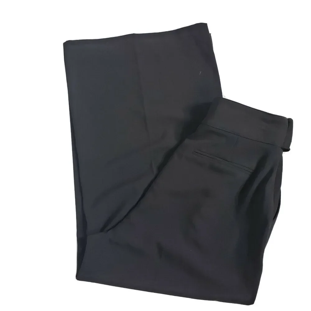 Jennifer Lopez Womens Pants Size 2 Black Cropped Dress Buckles Wide Leg Pockets